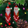 Glass Bead Santa Tassel Earrings Large-Earrings-Siesta Crafts