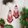 Glass Bead Santa Tassel Earrings Large-Earrings-Siesta Crafts
