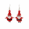 Glass Bead Santa Earrings Small-Earrings-Siesta Crafts