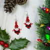 Glass Bead Santa Earrings Small-Earrings-Siesta Crafts