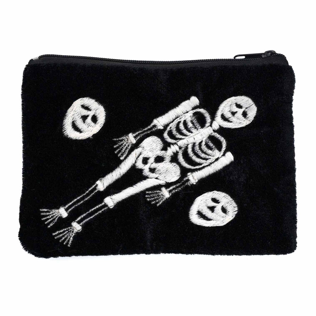 Skeleton Velvet Pouch