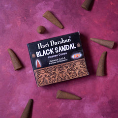 Black Sandal Hari Incense Cones-Cone Incense-Siesta Crafts
