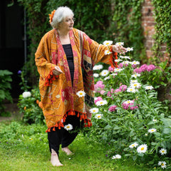 Kantha Tassel Shrug Jacket-Tops-Siesta Crafts