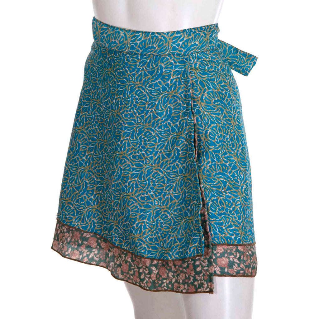 Recycled Sari Mini Wrap Skirt-Skirts-Siesta Crafts