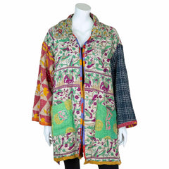 Kantha Reversible Jacket-Coats, Jackets & Ponchos-Siesta Crafts