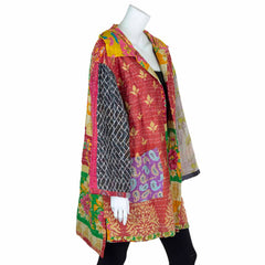 Kantha Reversible Jacket-Coats, Jackets & Ponchos-Siesta Crafts