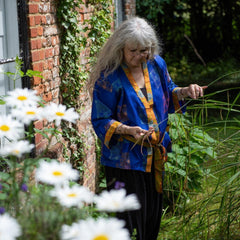 Short Recycled Sari Kimono-Tops-Siesta Crafts