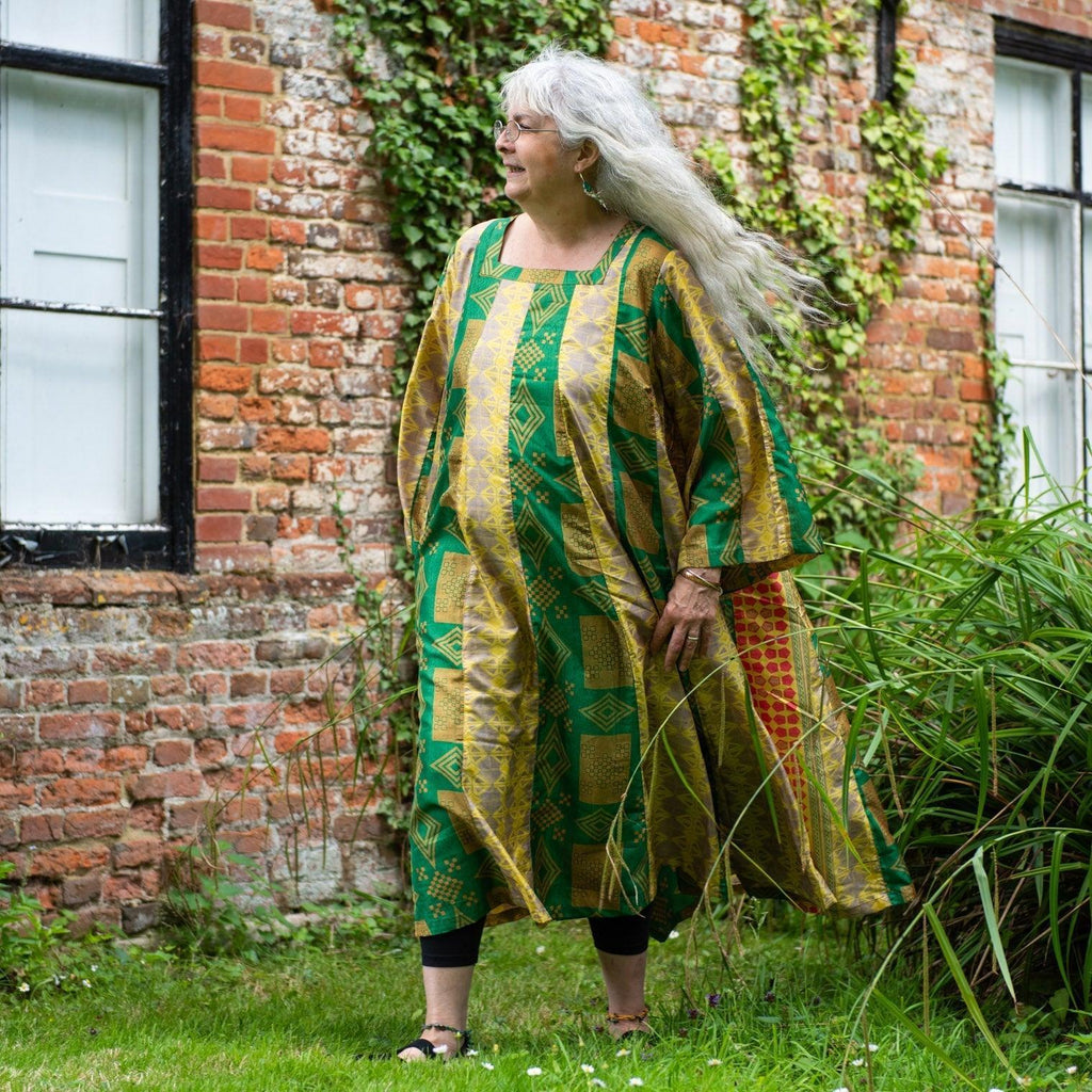Recycled Sari Panel Dress-Dresses-Siesta Crafts