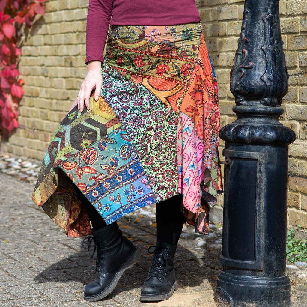 Kantha Hanky Hem Skirt-Skirts-Siesta Crafts
