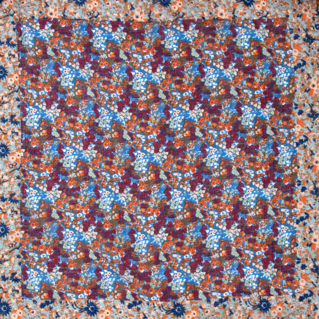 Retro Floral Square Scarf-Scarves-Siesta Crafts