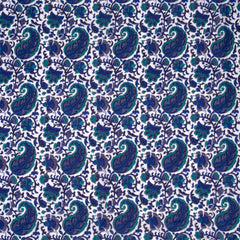 Blue Paisley Square Scarf-Scarves-Siesta Crafts