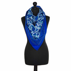 Blue Paisley Square Scarf