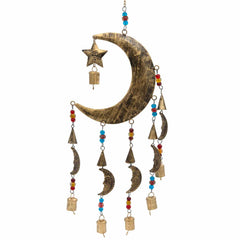 Metal Moon Mobile with Bells and Mini Moons-Home Décor-Siesta Crafts