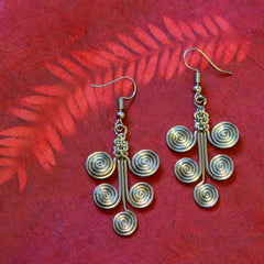 Five Spiral Kenyan Earrings-Earrings-Siesta Crafts