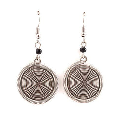 Round Spiral Kenyan Earrings-Earrings-Siesta Crafts