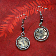 Round Spiral Kenyan Earrings-Earrings-Siesta Crafts