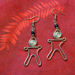 Spiral Person Kenyan Earrings-Earrings-Siesta Crafts