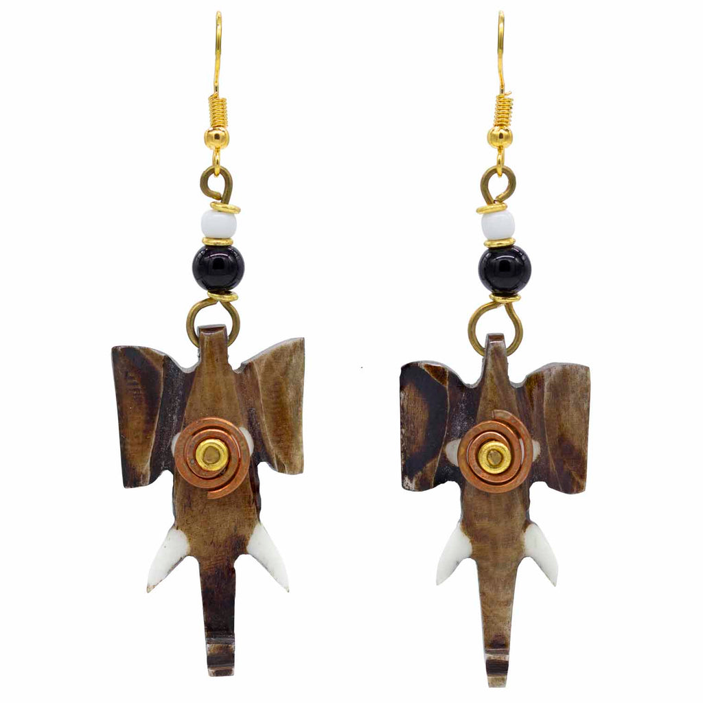 Spiral Elephant Head Earrings-Earrings-Siesta Crafts