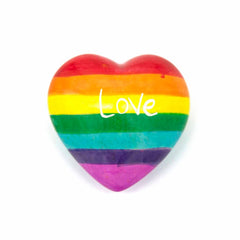 Soapstone Rainbow Love Heart-Ornaments & Figurines-Siesta Crafts