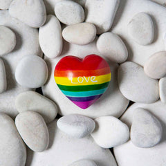 Soapstone Rainbow Love Heart-Ornaments & Figurines-Siesta Crafts