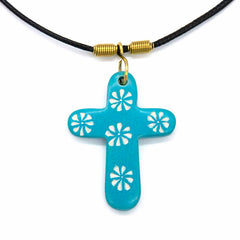 Soapstone Cross Pendant Necklace-Necklaces & Pendants-Siesta Crafts
