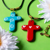 Soapstone Cross Pendant Necklace-Necklaces & Pendants-Siesta Crafts