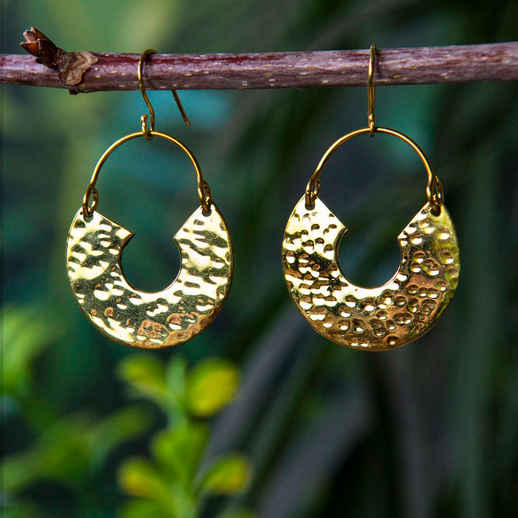 Horseshoe Brass Earrings-Earrings-Siesta Crafts