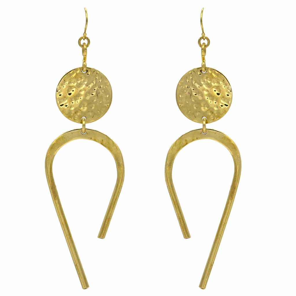 Abstract Brass Earrings-Earrings-Siesta Crafts