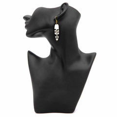 African Mask Batik Bone Earrings