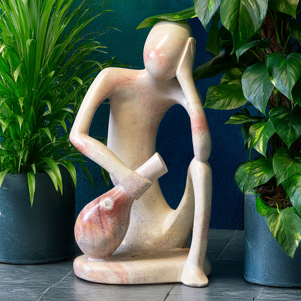 Giant Soapstone Thinking Man Statue No.15-Home Décor-Siesta Crafts
