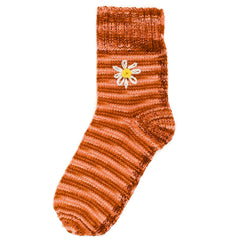 Knitted Cotton Daisy Socks-Socks & Legwarmers-Siesta Crafts
