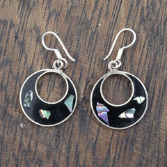 Basilia Black Shell Earrings-Earrings-Siesta Crafts