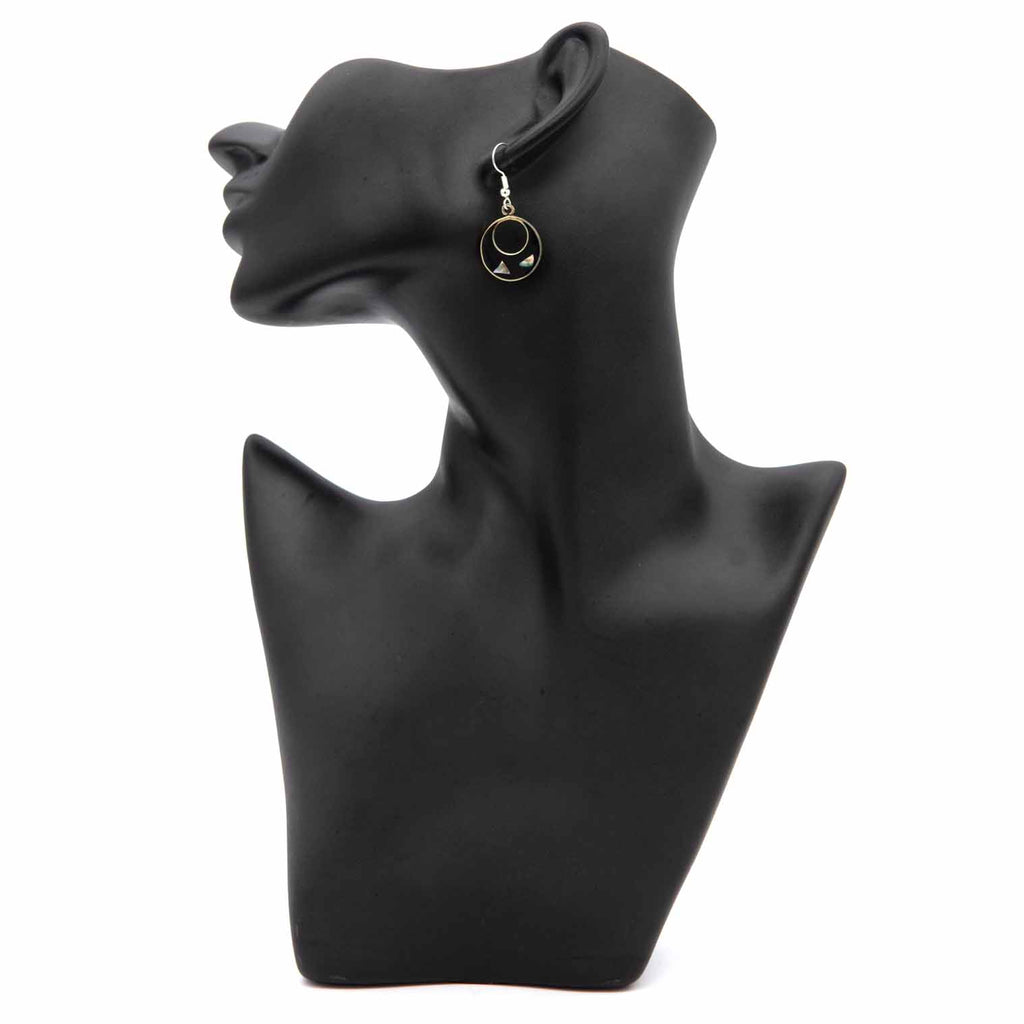 Basilia Black Shell Earrings-Earrings-Siesta Crafts