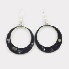 Elena Black Shell Earrings-Earrings-Siesta Crafts