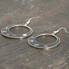 Elena Black Shell Earrings-Earrings-Siesta Crafts