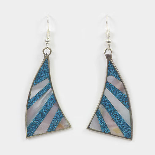Striped Sail Earrings-Earrings-Siesta Crafts
