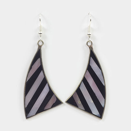 Striped Sail Earrings-Earrings-Siesta Crafts