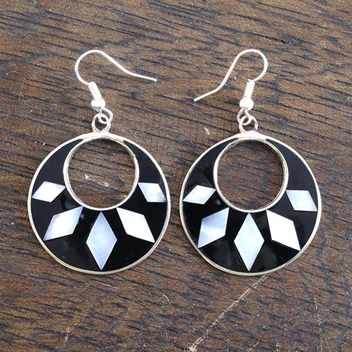 Hilaria Black Earrings-Earrings-Siesta Crafts
