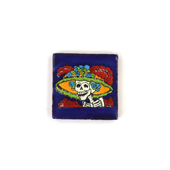 Small Ceramic Catrina Tile-Home Décor-Siesta Crafts