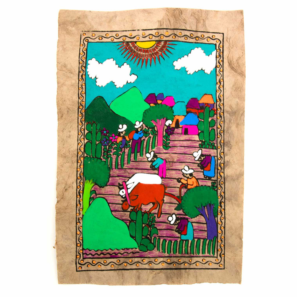 Mexican Scene Bark Painting-Home Décor-Siesta Crafts
