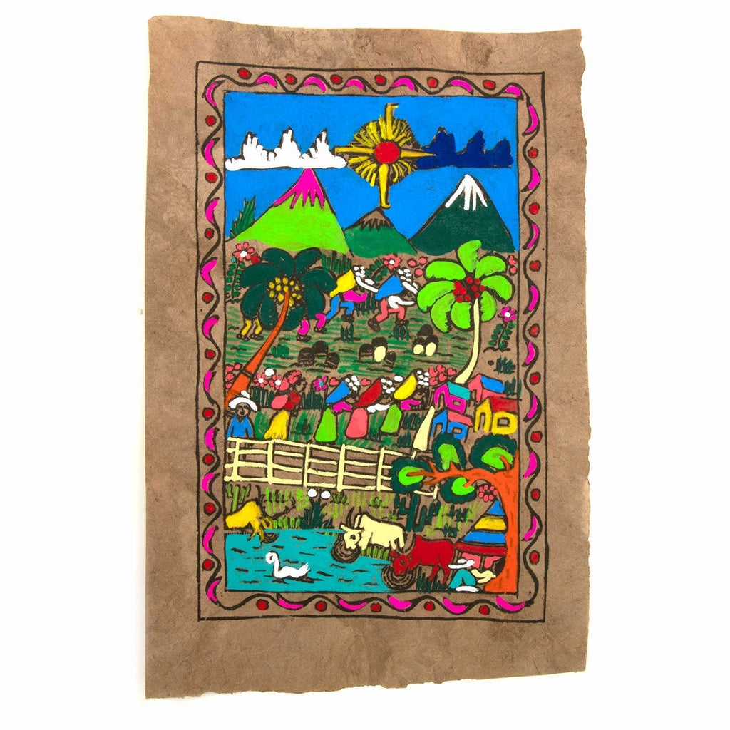 Mexican Scene Bark Painting-Home Décor-Siesta Crafts