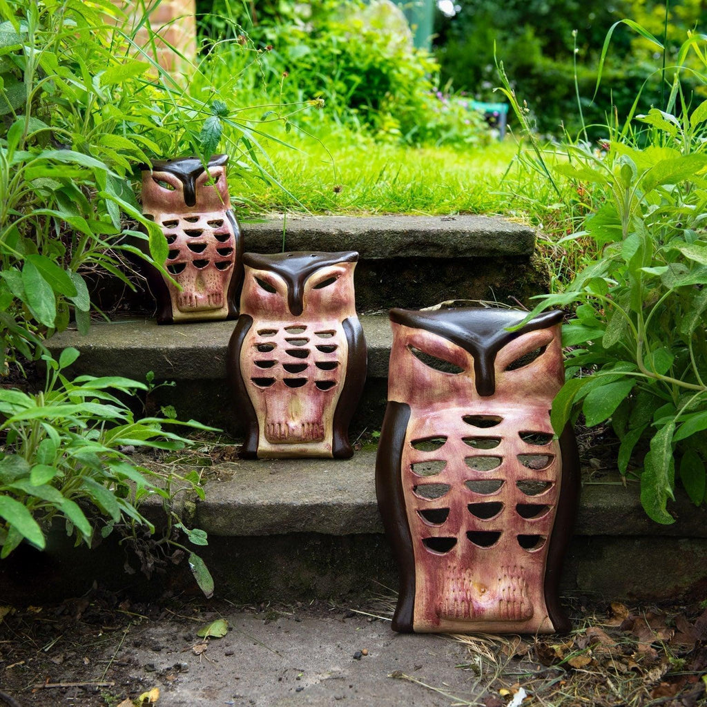 Mexican Ceramic Owl Plaques - Set of Three-Home Décor-Siesta Crafts