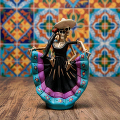Mexican Skeleton Dancing Couple-Ornaments & Figurines-Siesta Crafts