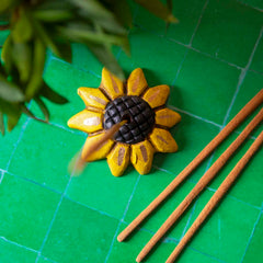 Flower Ceramic Incense Holder-Incense Holders-Siesta Crafts