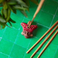 Aztec Warrior Incense Holder Colourful-Incense Holders-Siesta Crafts