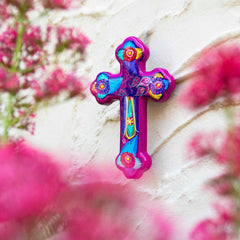 Mexican Painted Ornate Bird Cross-Christianity-Siesta Crafts