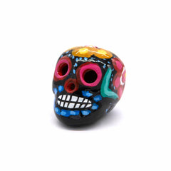 Mexican Painted Skull Mini with Two Holes-Ornaments & Figurines-Siesta Crafts