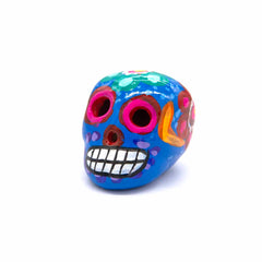 Mexican Painted Skull Mini with Two Holes-Ornaments & Figurines-Siesta Crafts