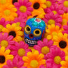 Mexican Painted Skull Mini with Two Holes-Ornaments & Figurines-Siesta Crafts