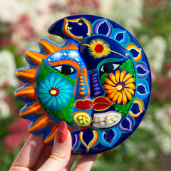 Mexican Painted Moon and Sun Small-Home Décor-Siesta Crafts